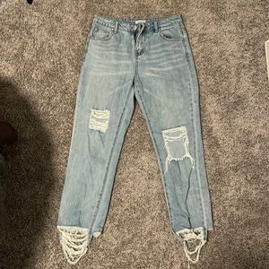 Light wash ripped jeans